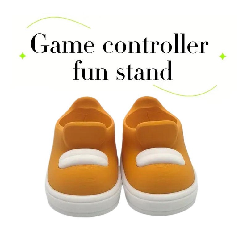 Game Controller Stand Set – Shoe-shaped Universal Holder for Ps & Wireless Controllers, Yellow and White Pla Design, Compact 70g Display Stand for Gaming Desk - Image 4